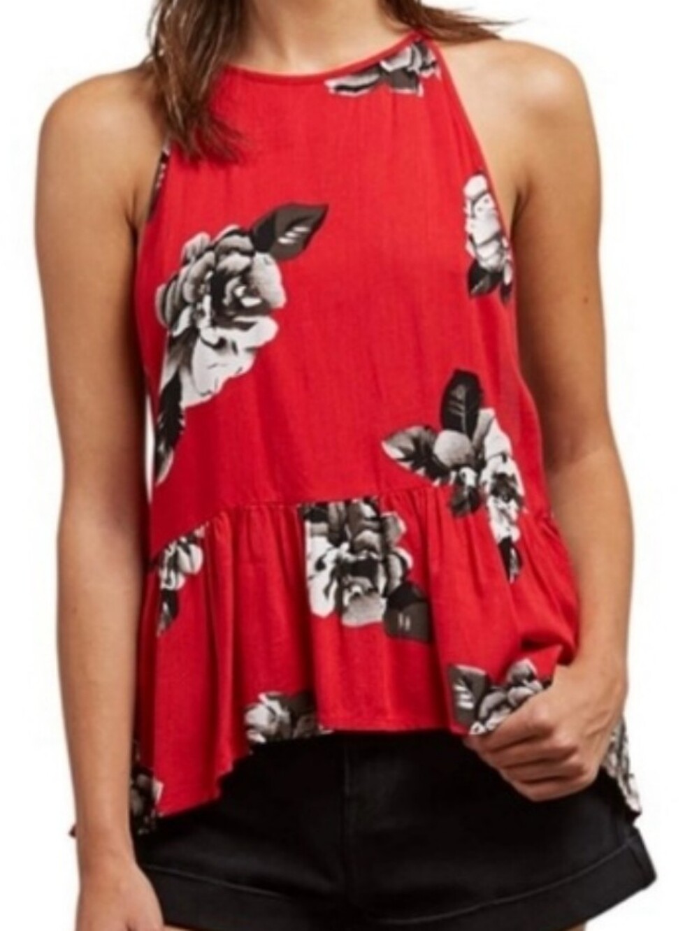Volcom Floral Soul Window Halter Tank Top Size XS